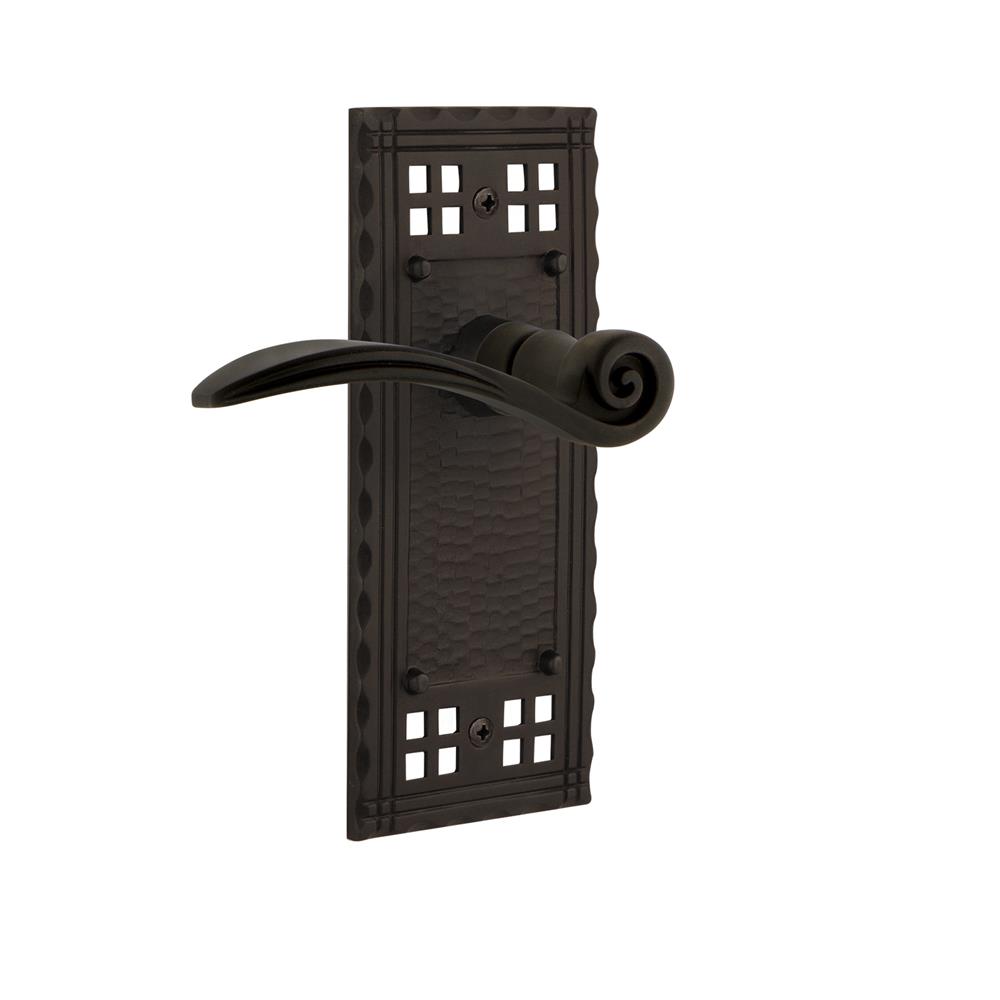 Nostalgic Warehouse CRASWN Craftsman Plate Passage Swan Lever in Oil Rubbed Bronze