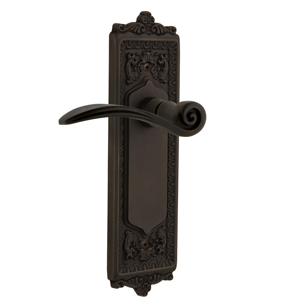Nostalgic Warehouse EADSWN Egg & Dart Plate Passage Swan Lever in Oil Rubbed Bronze