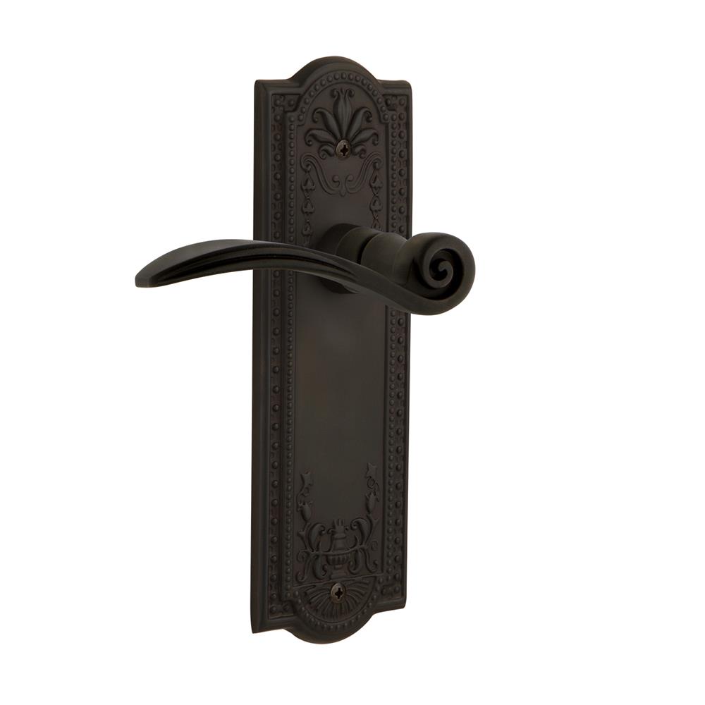 Nostalgic Warehouse MEASWN Meadows Plate Passage Swan Lever in Oil Rubbed Bronze