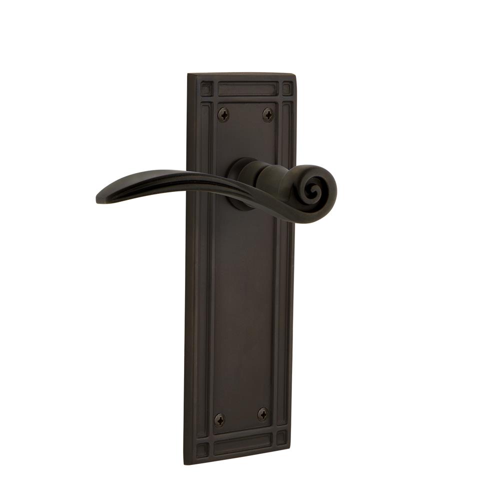 Nostalgic Warehouse MISSWN Mission Plate Passage Swan Lever in Oil Rubbed Bronze