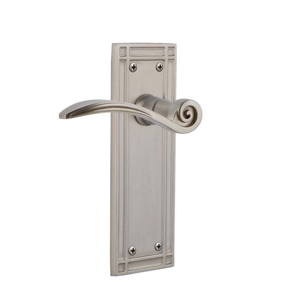 Nostalgic Warehouse MISSWN Mission Plate Passage Swan Lever in Satin Nickel