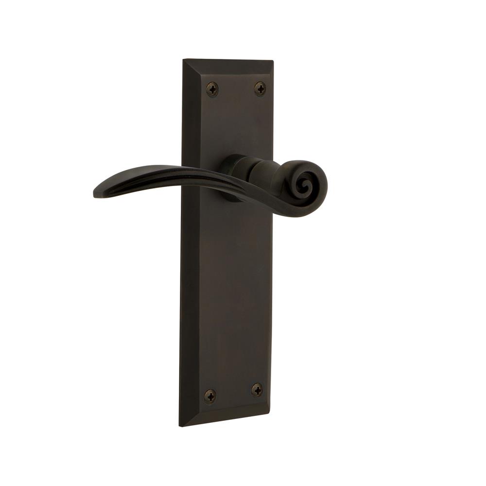 Nostalgic Warehouse NYKSWN New York Plate Passage Swan Lever in Oil Rubbed Bronze