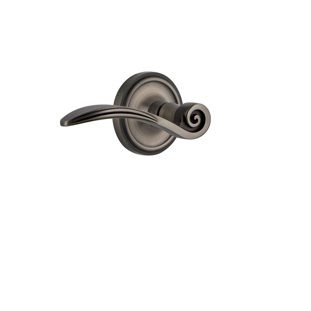 Nostalgic Warehouse CLASWN Classic Rose Privacy Swan Lever in Antique Pewter