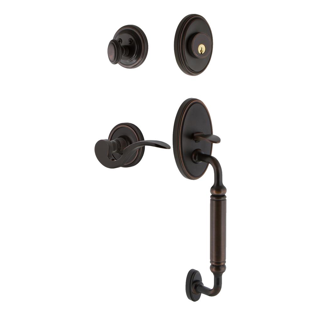 Nostalgic Warehouse CLACGRMAN Classic Plate C Grip Entry Set Manor Lever in Timeless Bronze 