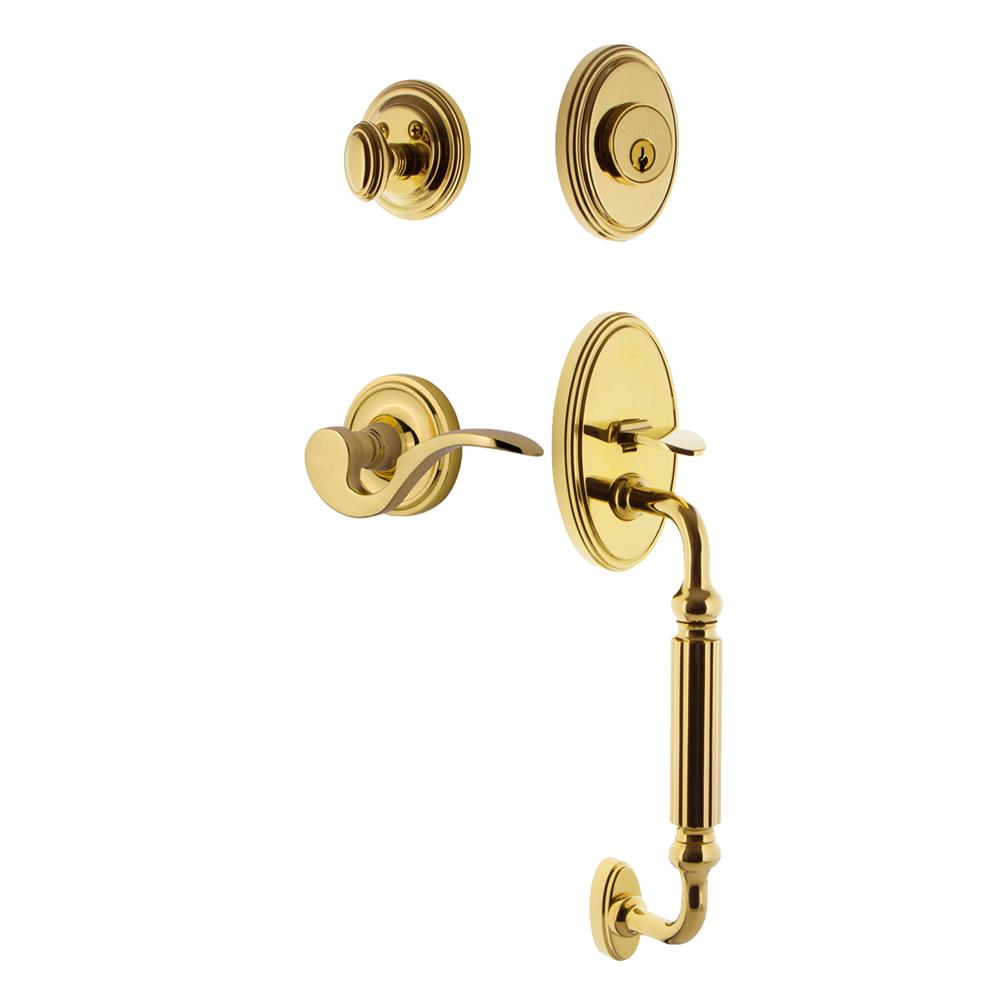 Nostalgic Warehouse CLAFGRMAN Classic Plate F Grip Entry Set Manor Lever in Lifetime Brass 