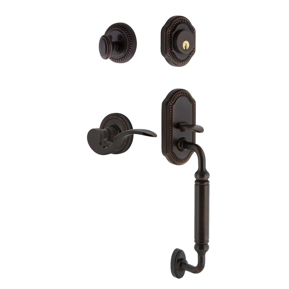 Nostalgic Warehouse ROPCGRMAN Rope Plate C Grip Entry Set Manor Lever in Timeless Bronze 