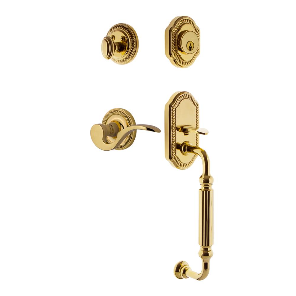 Nostalgic Warehouse ROPFGRMAN Rope Plate F Grip Entry Set Manor Lever in Lifetime Brass 