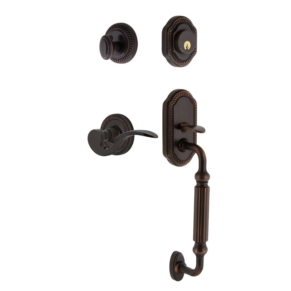 Nostalgic Warehouse ROPFGRMAN Rope Plate F Grip Entry Set Manor Lever in Timeless Bronze 