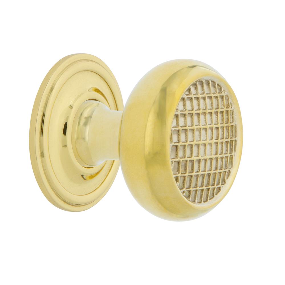Nostalgic Warehouse 769441 Craftsman Brass 1 3/8" Cabinet Knob with Classic Rose in Unlacquered Brass