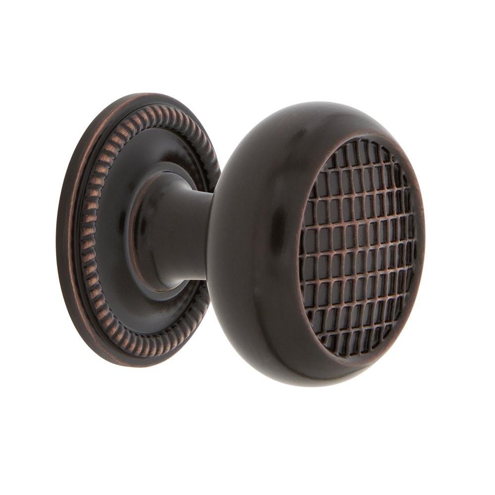 Nostalgic Warehouse 769456 Craftsman Brass 1 3/8" Cabinet Knob with Rope Rose in Timeless Bronze