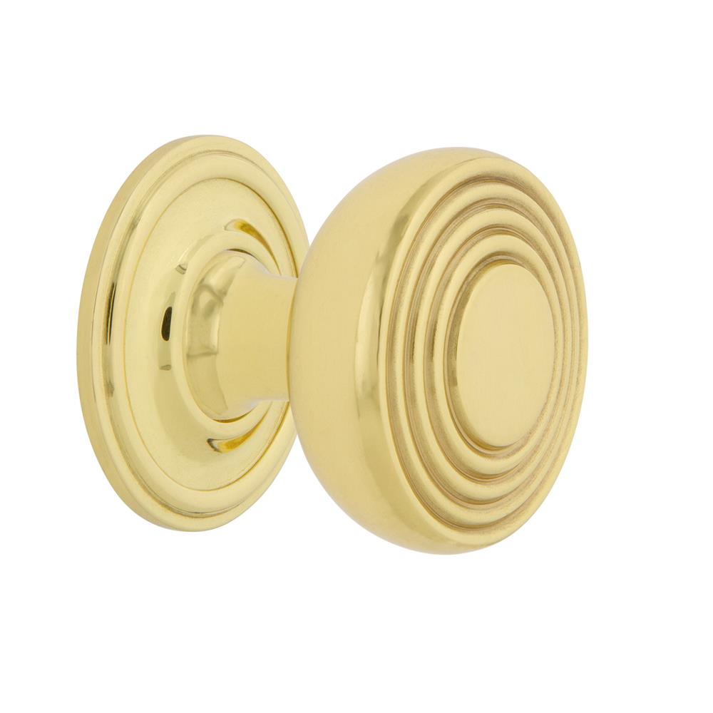 Nostalgic Warehouse 769459 Deco Brass 1 3/8" Cabinet Knob with Classic Rose in Polished Brass