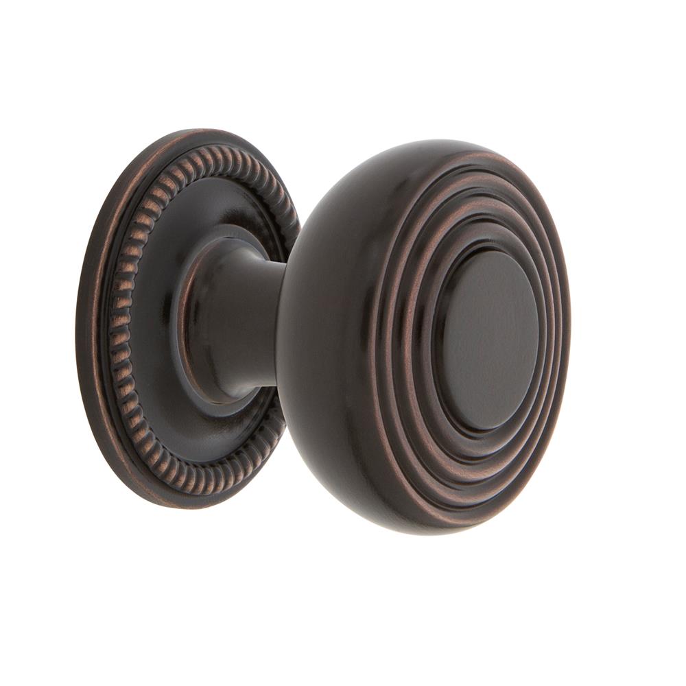 Nostalgic Warehouse 769475 Deco Brass 1 3/8" Cabinet Knob with Rope Rose in Timeless Bronze