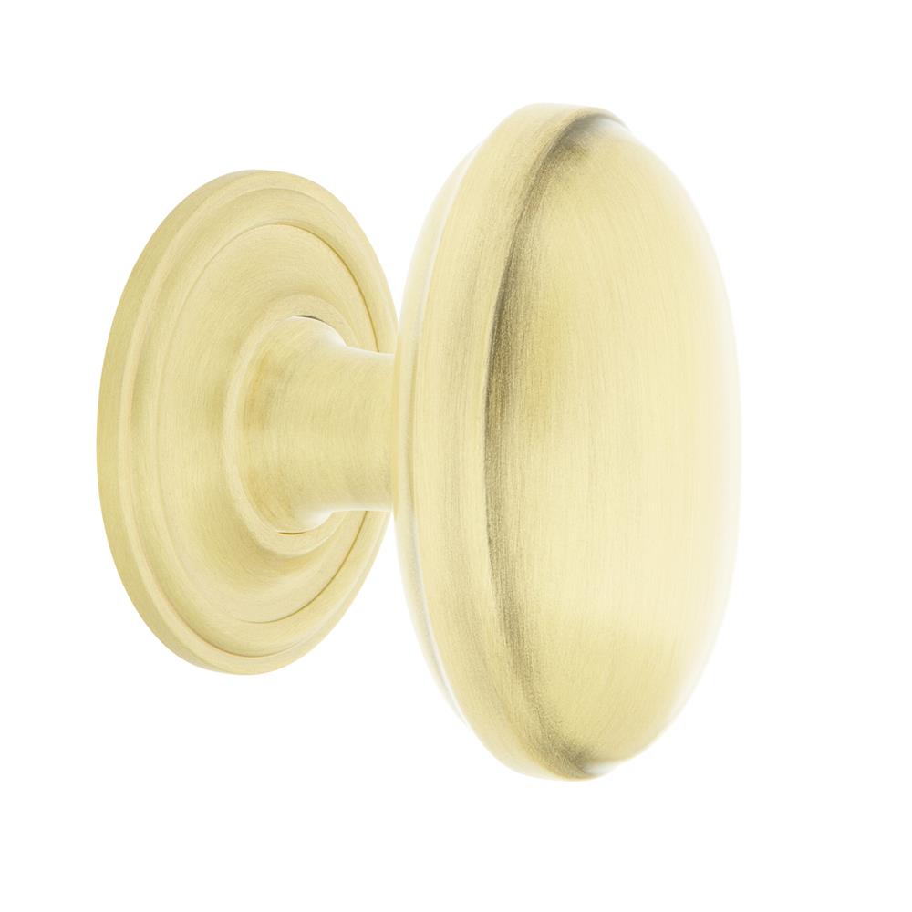 Nostalgic Warehouse 769494 Homestead Brass 1 3/4" Cabinet Knob with Classic Rose in Satin Brass