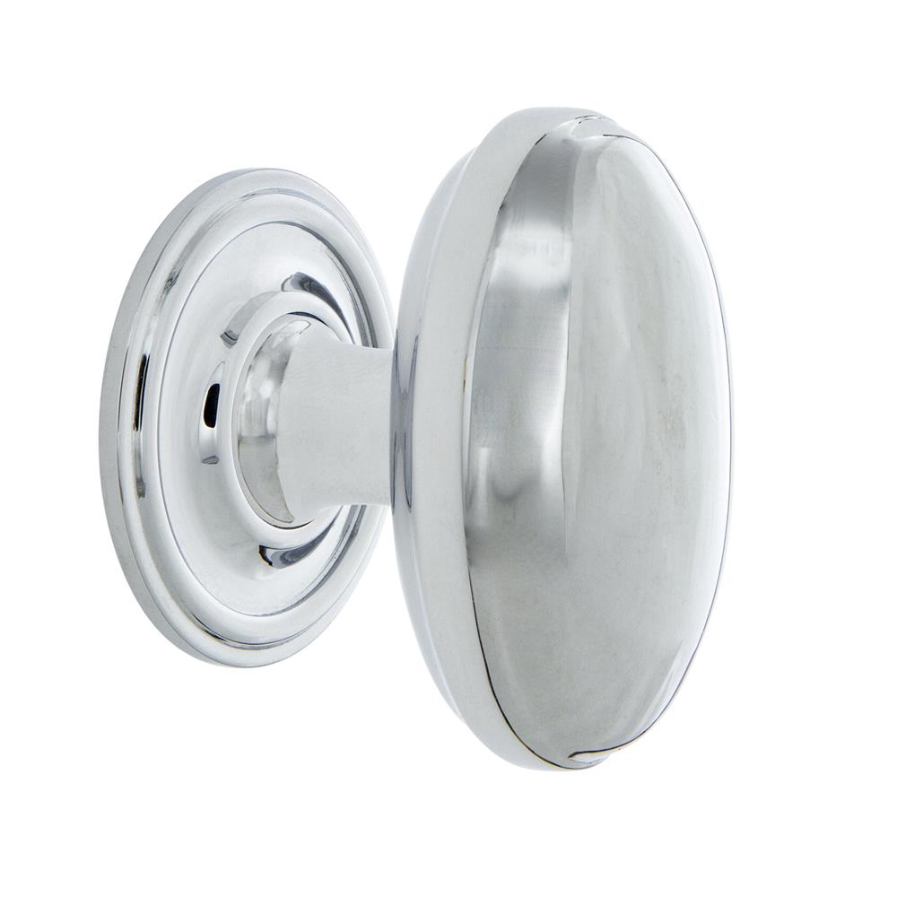 Nostalgic Warehouse 769502 Homestead Brass 1 3/4" Cabinet Knob with Classic Rose in Bright Chrome