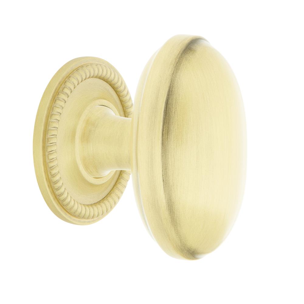 Nostalgic Warehouse 769503 Homestead Brass 1 3/4" Cabinet Knob with Rope Rose in Satin Brass