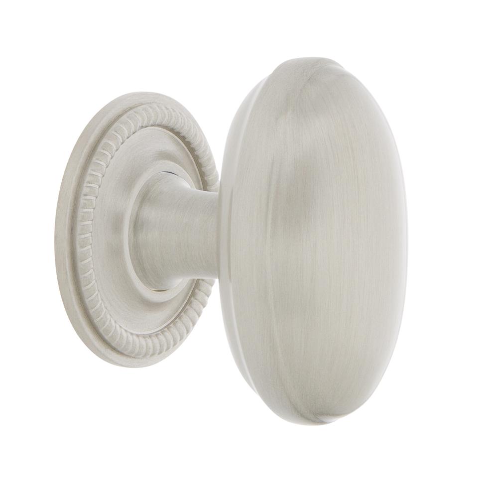 Nostalgic Warehouse 769505 Homestead Brass 1 3/4" Cabinet Knob with Rope Rose in Satin Nickel