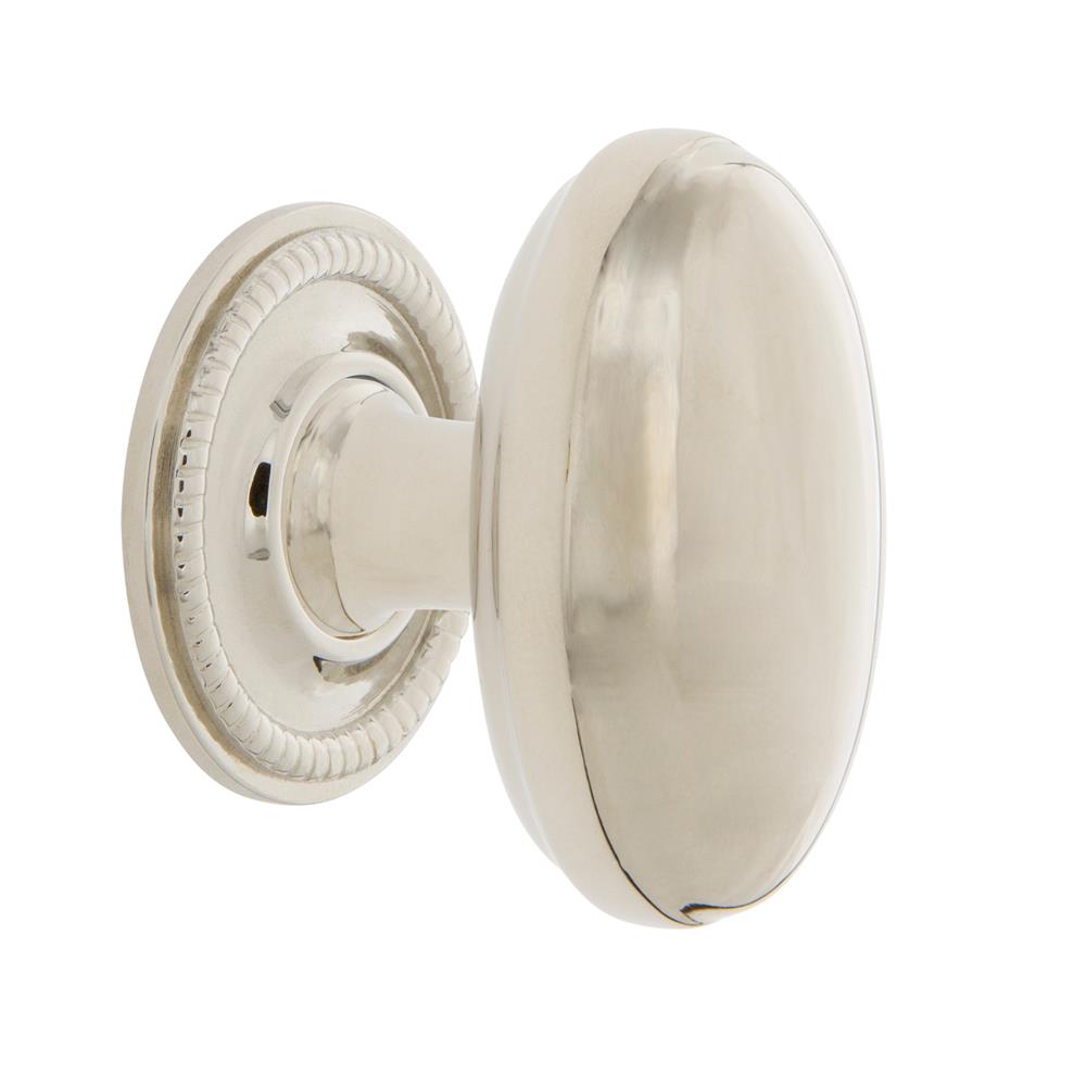 Nostalgic Warehouse 769506 Homestead Brass 1 3/4" Cabinet Knob with Rope Rose in Polished Nickel