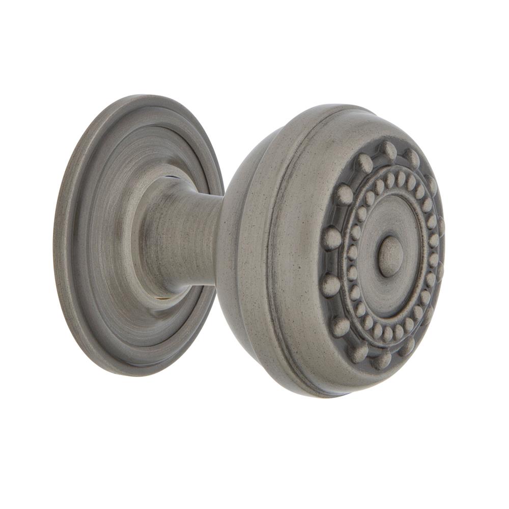 Nostalgic Warehouse 769514 Meadows Brass 1 3/8" Cabinet Knob with Classic Rose in Antique Pewter