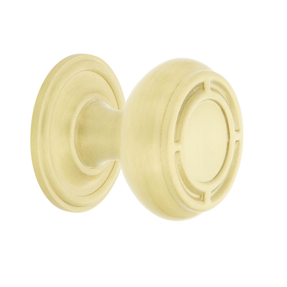 Nostalgic Warehouse 769530 Mission Brass 1 3/8" Cabinet Knob with Classic Rose in Satin Brass