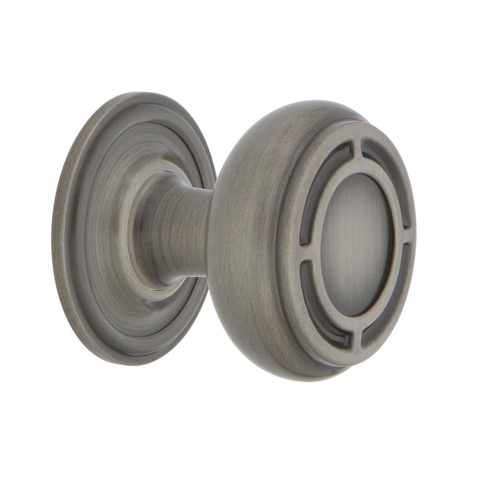 Nostalgic Warehouse 769533 Mission Brass 1 3/8" Cabinet Knob with Classic Rose in Antique Pewter