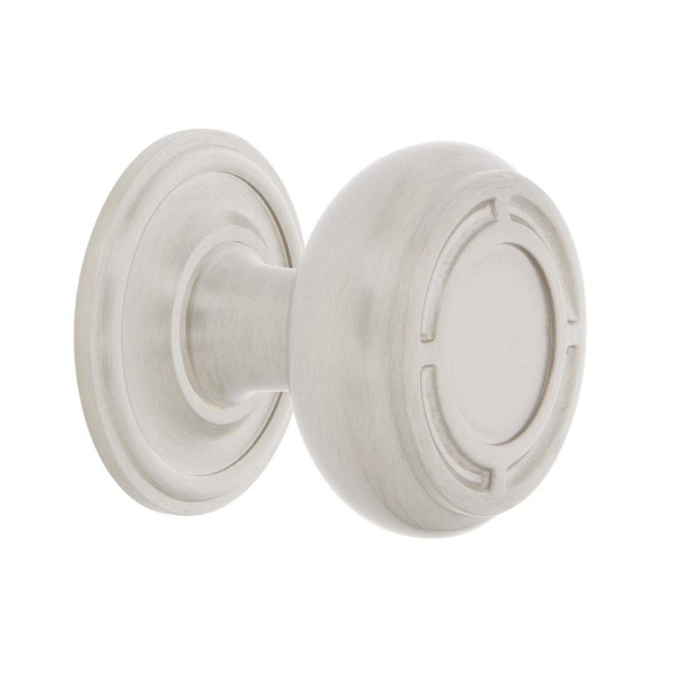Nostalgic Warehouse 769534 Mission Brass 1 3/8" Cabinet Knob with Classic Rose in Satin Nickel