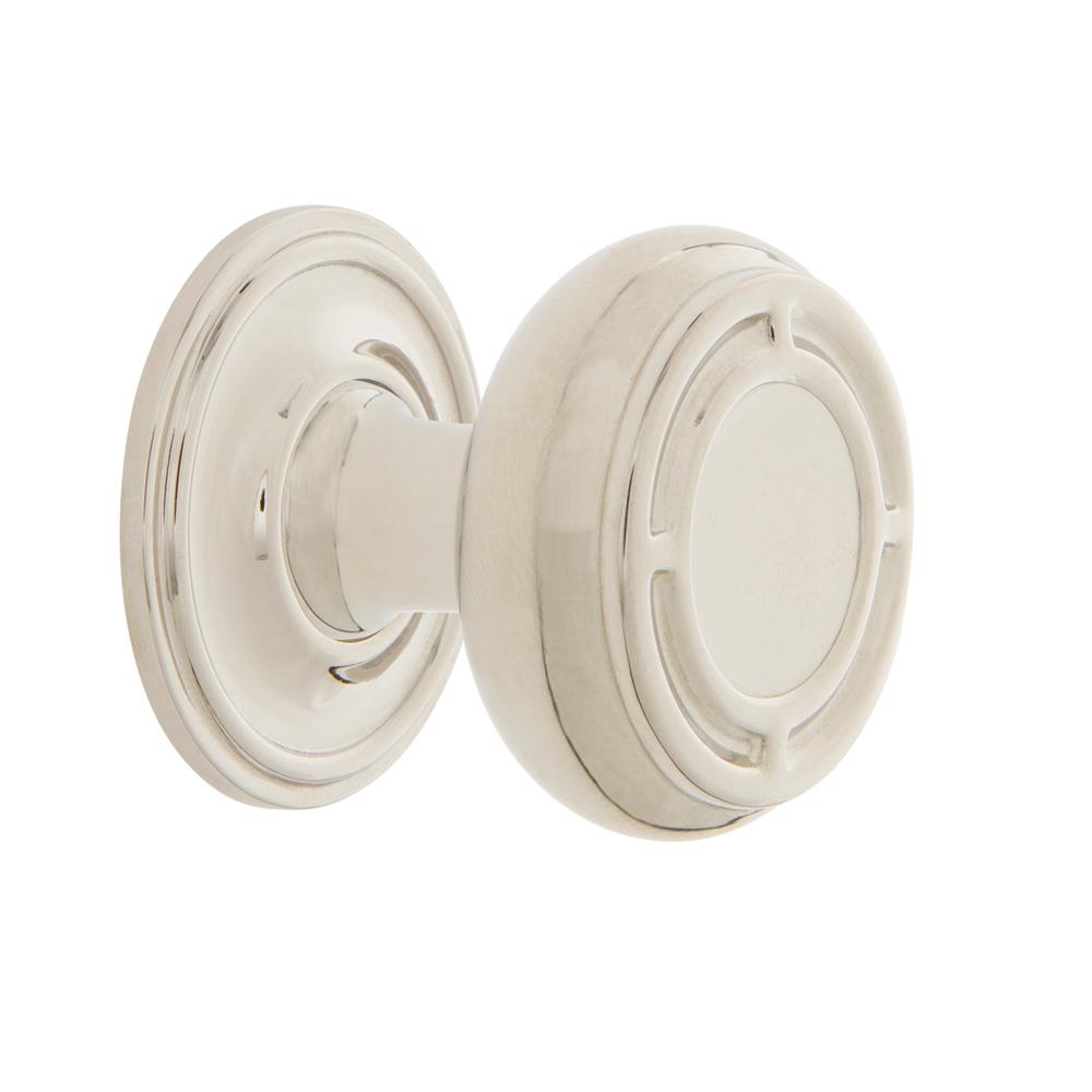 Nostalgic Warehouse 769535 Mission Brass 1 3/8" Cabinet Knob with Classic Rose in Polished Nickel