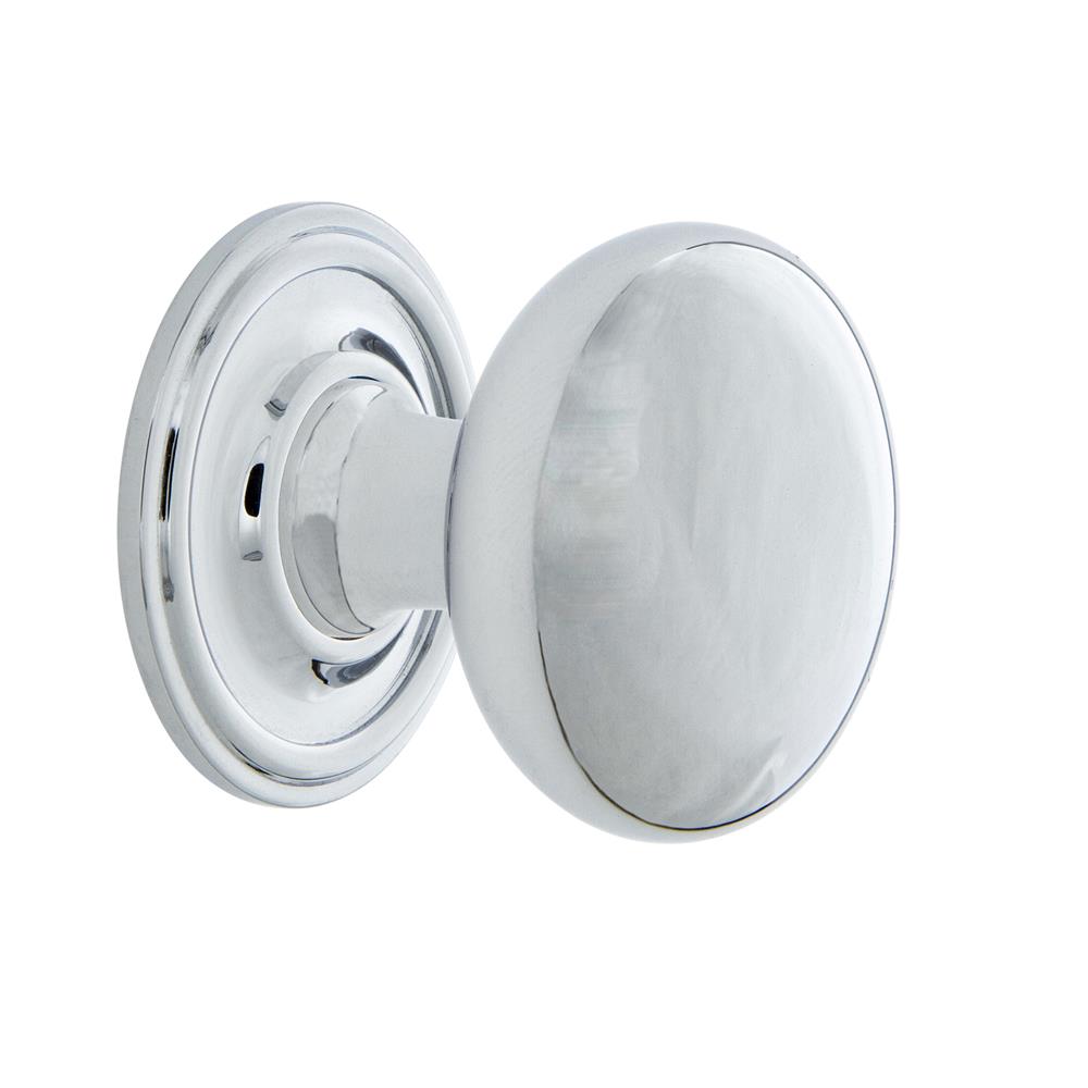 Nostalgic Warehouse 769551 New York Brass 1 3/8" Cabinet Knob with Classic Rose in Bright Chrome