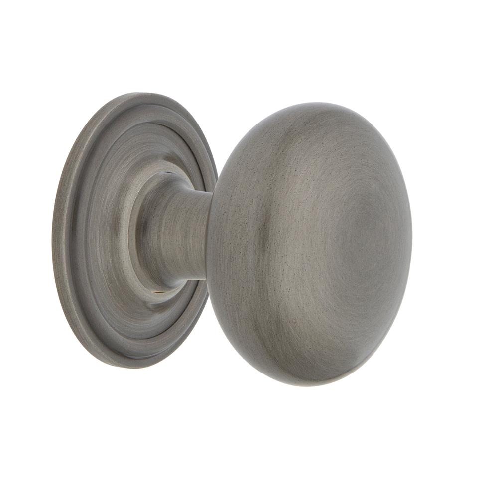 Nostalgic Warehouse 769552 New York Brass 1 3/8" Cabinet Knob with Classic Rose in Antique Pewter