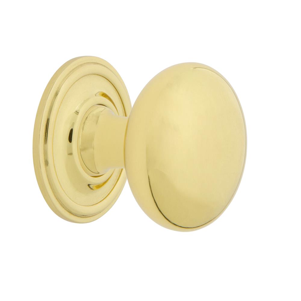 Nostalgic Warehouse 769555 New York Brass 1 3/8" Cabinet Knob with Classic Rose in Unlacquered Brass