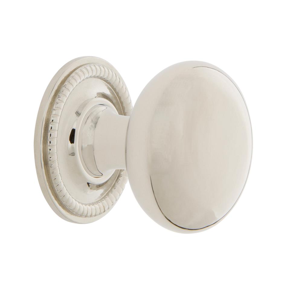 Nostalgic Warehouse 769558 New York Brass 1 3/8" Cabinet Knob with Rope Rose in Polished Nickel