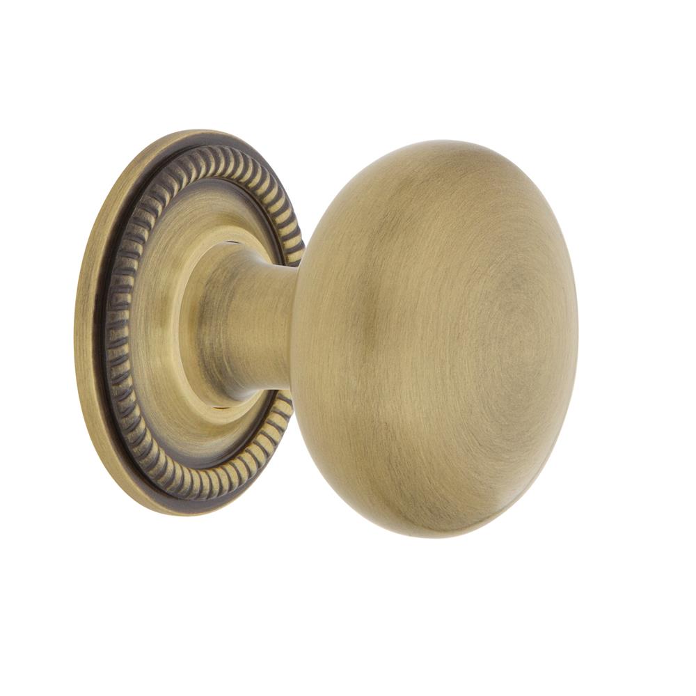 Nostalgic Warehouse 769559 New York Brass 1 3/8" Cabinet Knob with Rope Rose in Antique Brass
