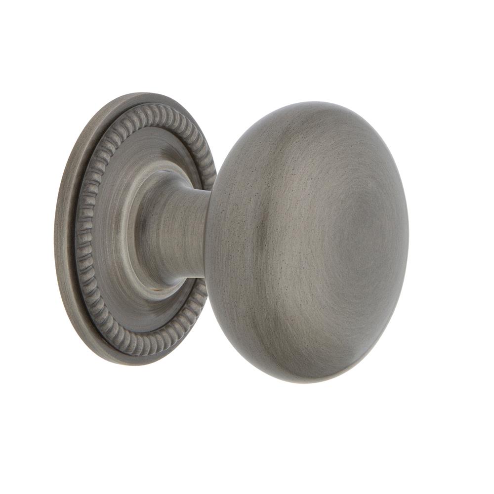 Nostalgic Warehouse 769561 New York Brass 1 3/8" Cabinet Knob with Rope Rose in Antique Pewter