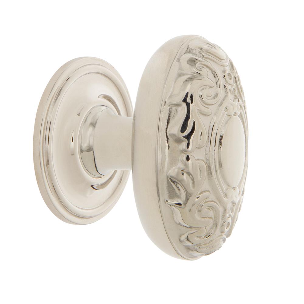 Nostalgic Warehouse 769567 Victorian Brass 1 3/4" Cabinet Knob with Classic Rose in Polished Nickel