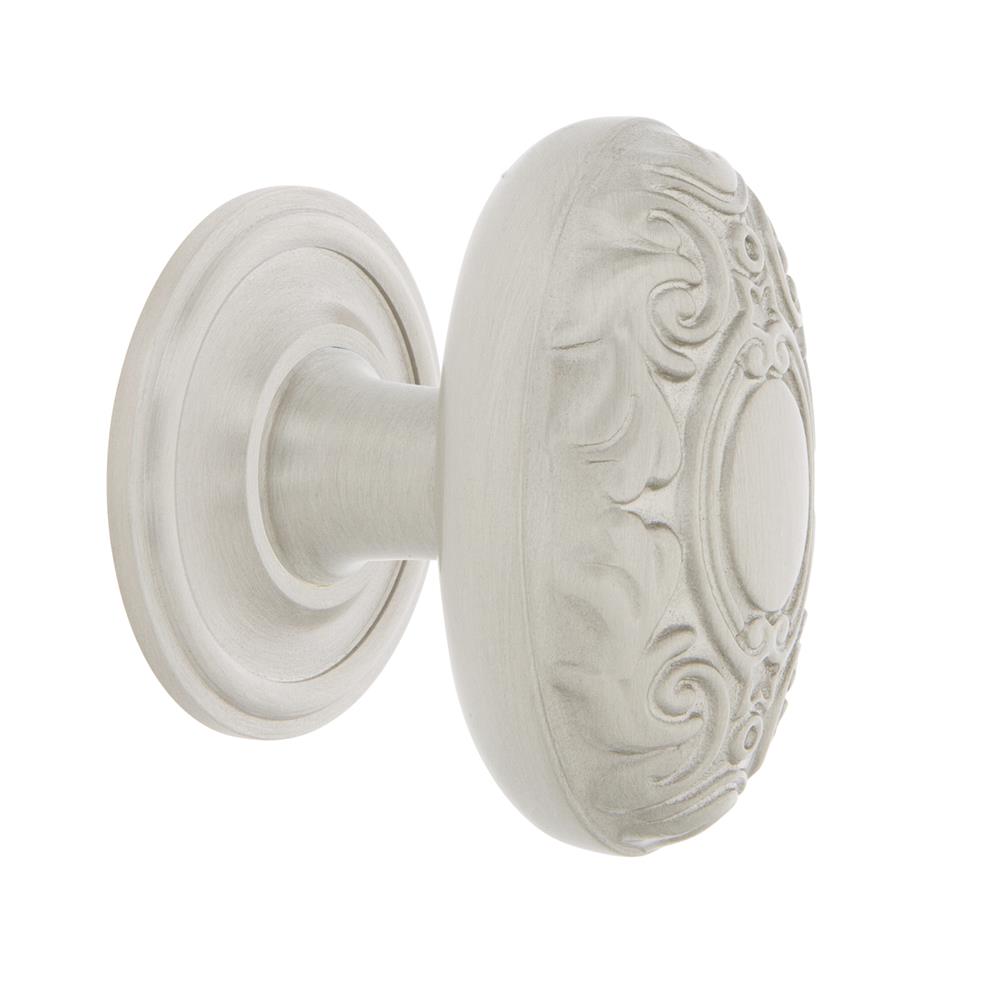 Nostalgic Warehouse 769572 Victorian Brass 1 3/4" Cabinet Knob with Classic Rose in Satin Nickel