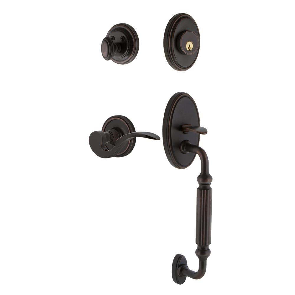 Nostalgic Warehouse CLAFGRMAN Classic Plate F Grip Entry Set Manor Lever in Timeless Bronze 
