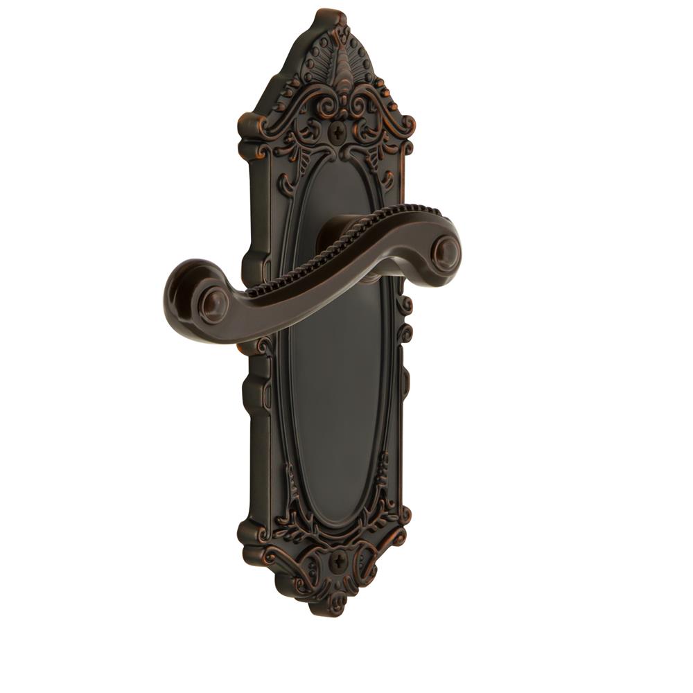 Grandeur by Nostalgic Warehouse GVCNEW Grandeur Grande Victorian Plate Passage with Newport Lever in Timeless Bronze