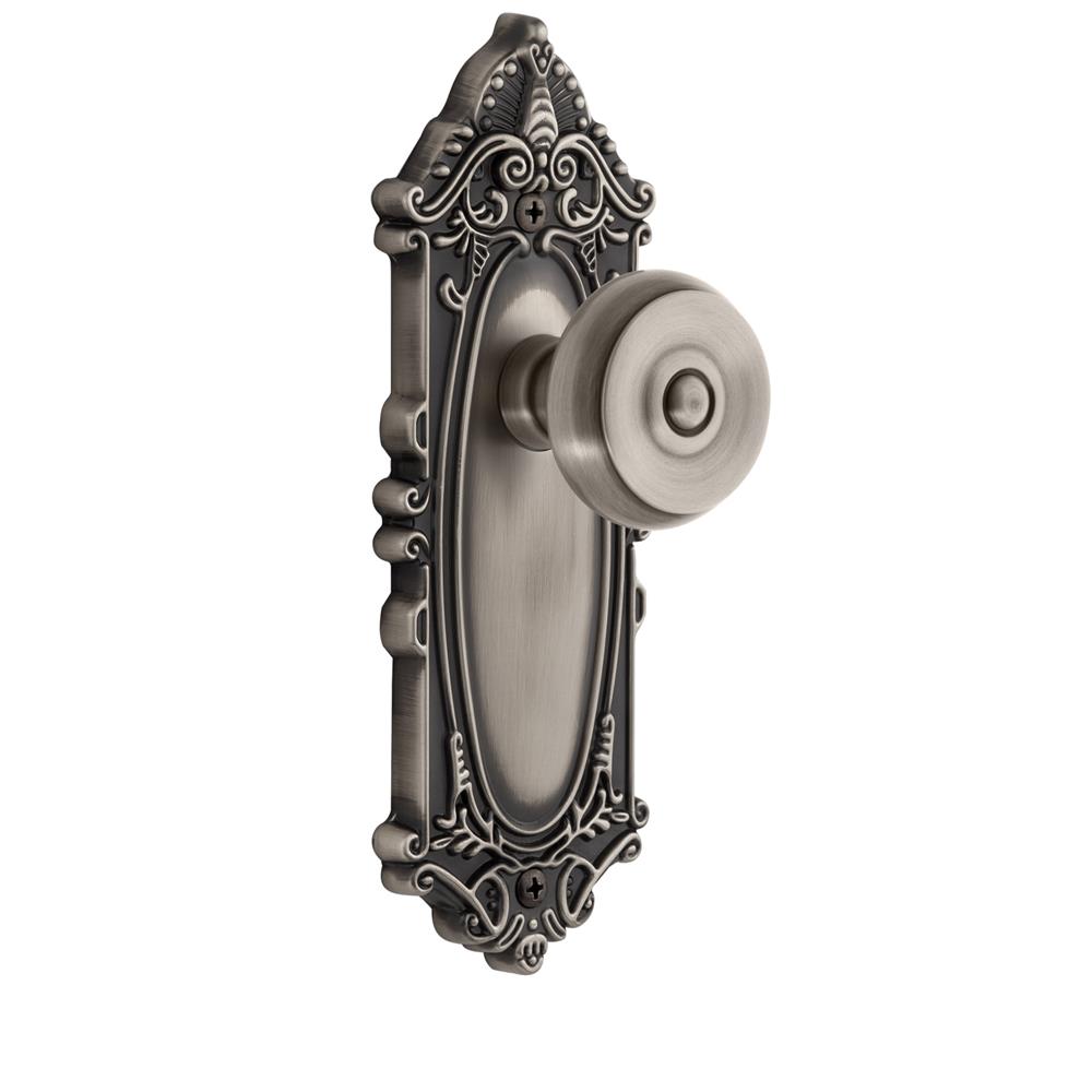 Grandeur by Nostalgic Warehouse GVCBOU Grandeur Grande Victorian Plate Passage with Bouton Knob in Antique Pewter