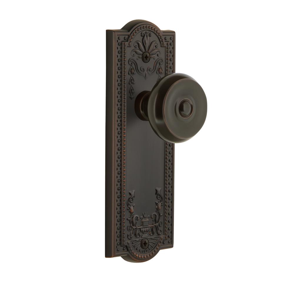 Grandeur by Nostalgic Warehouse PARBOU Grandeur Parthenon Plate Passage with Bouton Knob in Timeless Bronze