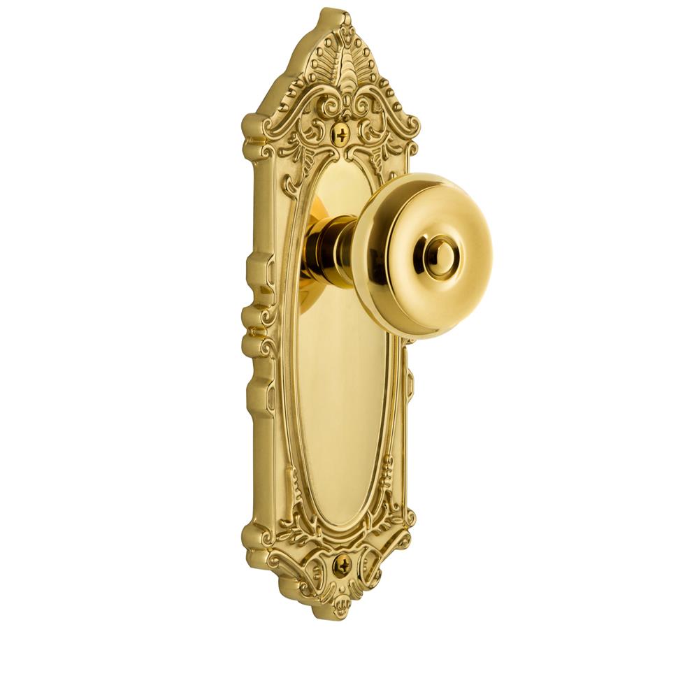 Grandeur by Nostalgic Warehouse GVCBOU Grandeur Grande Victorian Plate Dummy with Bouton Knob in Polished Brass