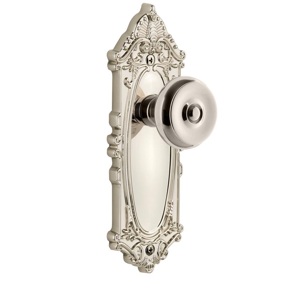 Grandeur by Nostalgic Warehouse GVCBOU Grandeur Grande Victorian Plate Dummy with Bouton Knob in Polished Nickel