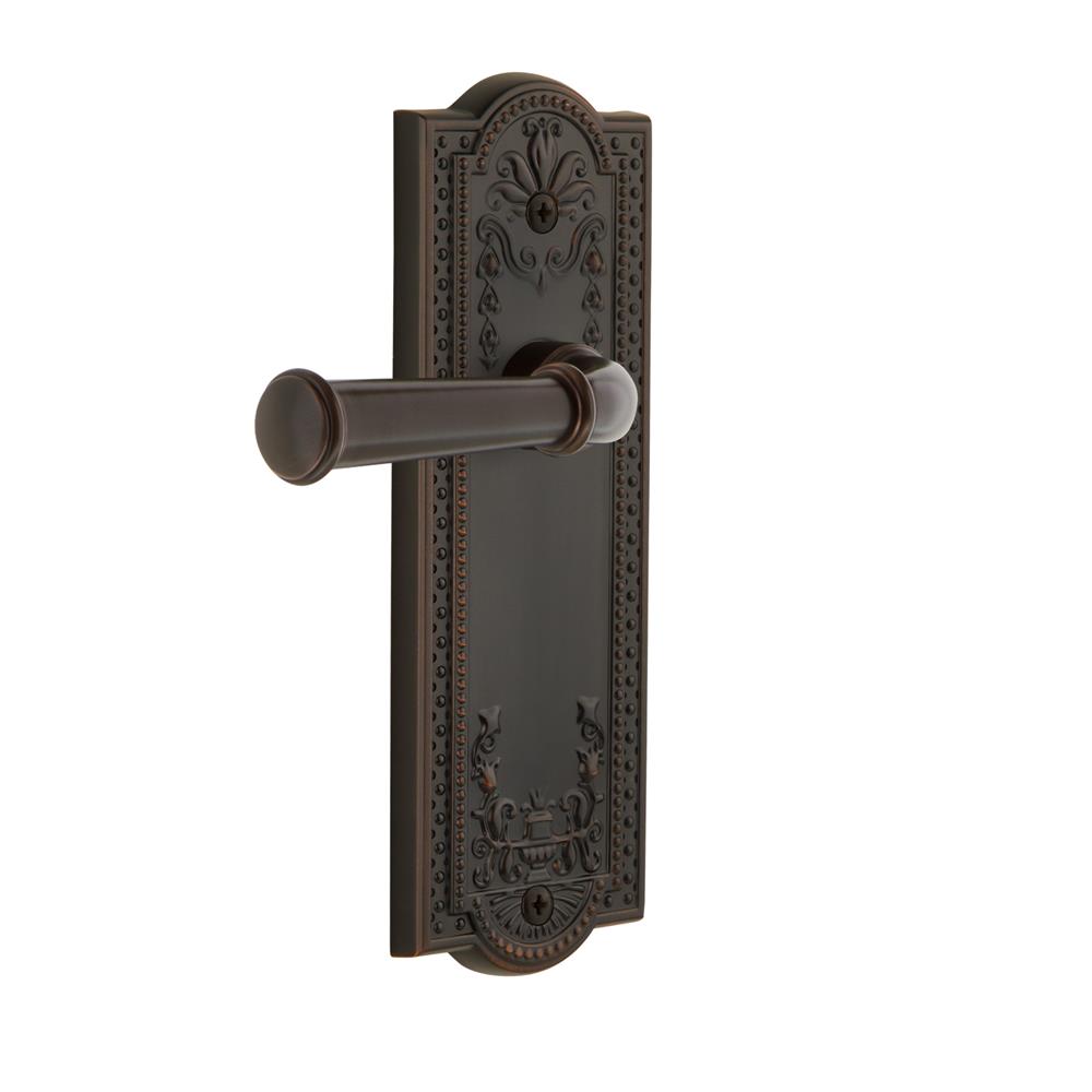 Grandeur by Nostalgic Warehouse PARGEO Grandeur Parthenon Plate Passage with Georgetown Lever in Timeless Bronze
