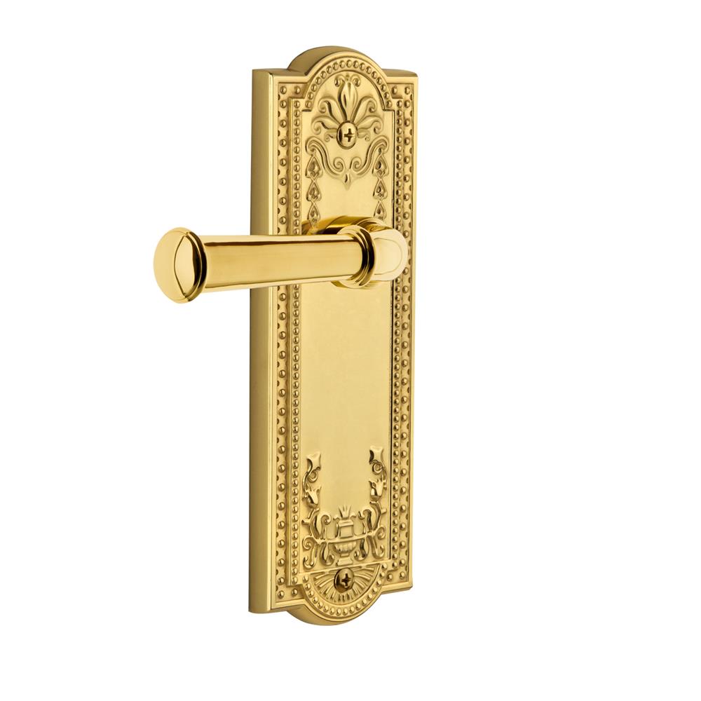 Grandeur by Nostalgic Warehouse PARGEO Grandeur Parthenon Plate Double Dummy with Georgetown Lever in Polished Brass