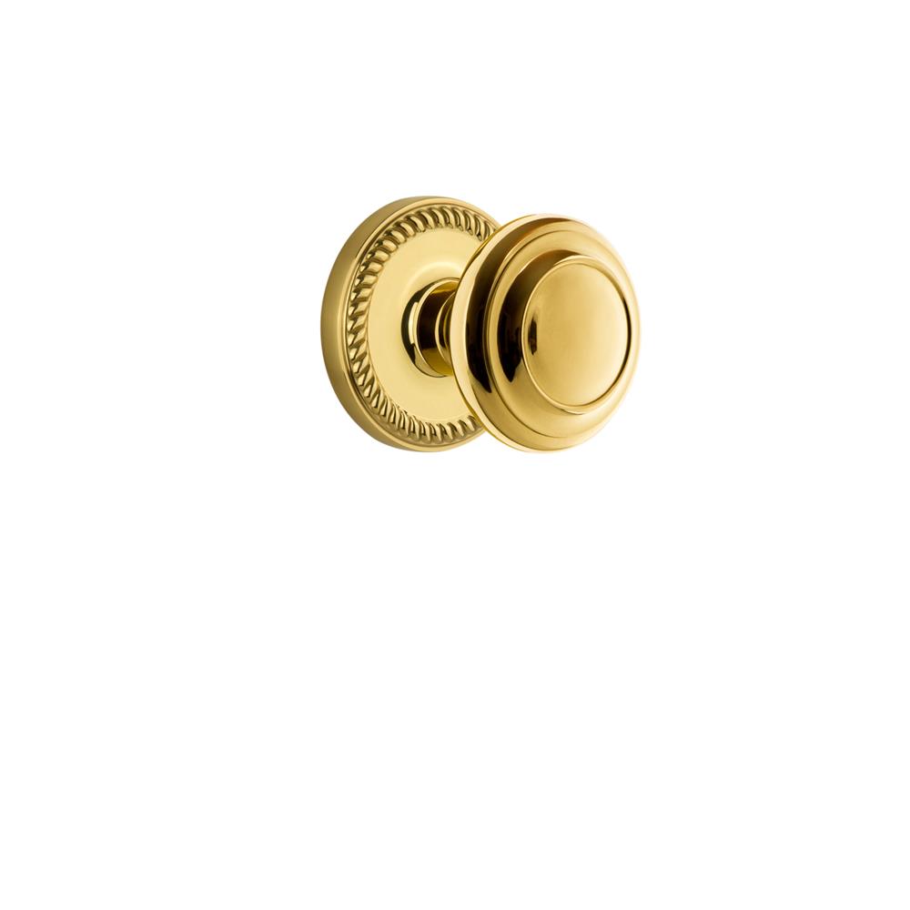 Grandeur by Nostalgic Warehouse NEWCIR Grandeur Newport Plate Dummy with Circulaire Knob in Polished Brass