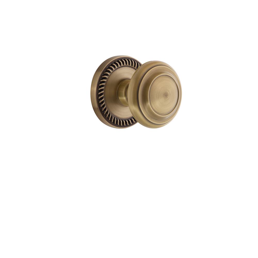 Grandeur by Nostalgic Warehouse NEWCIR Grandeur Newport Plate Privacy with Circulaire Knob in Vintage Brass