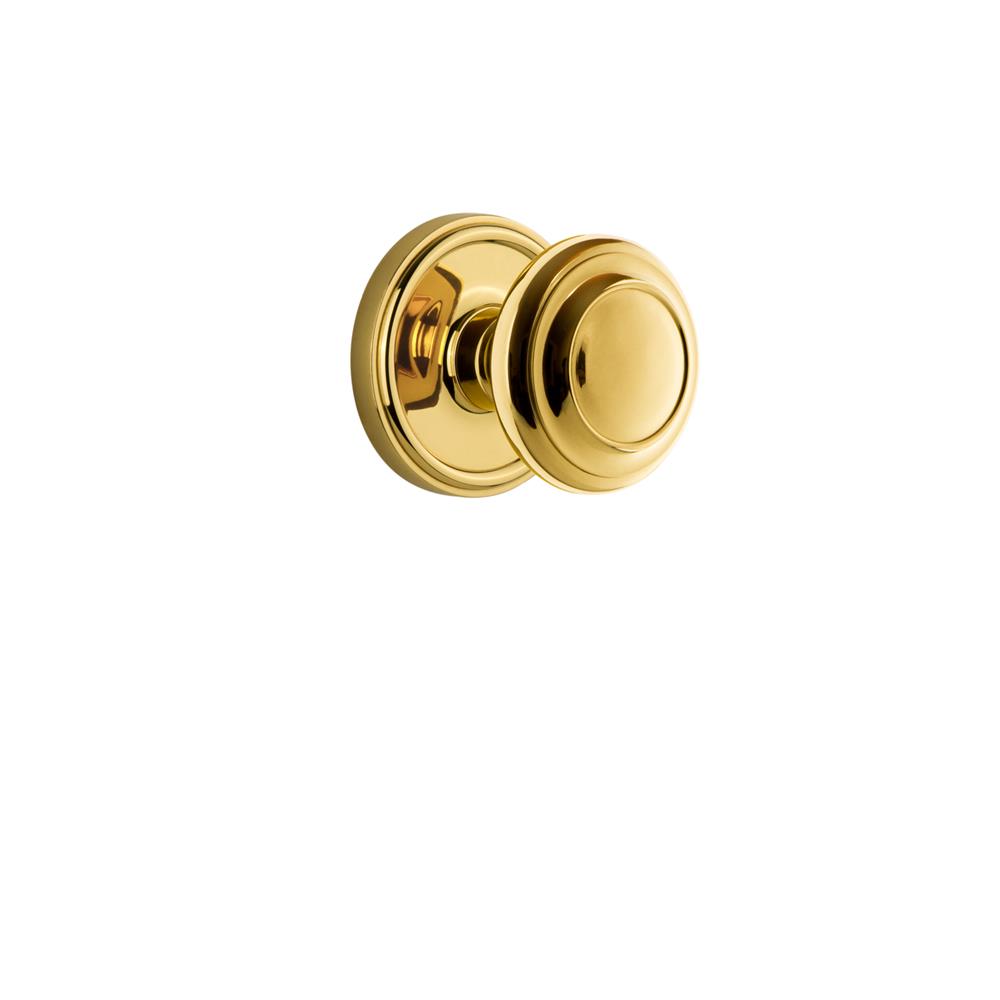 Grandeur by Nostalgic Warehouse GEOCIR Grandeur Georgetown Plate Privacy with Circulaire Knob in Polished Brass
