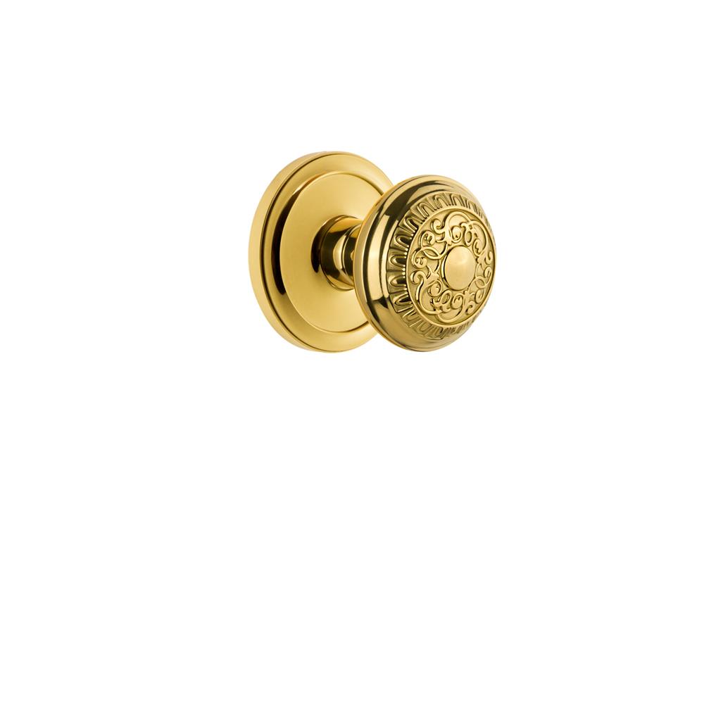 Grandeur by Nostalgic Warehouse CIRWIN Grandeur Circulaire Rosette Passage with Windsor Knob in Lifetime Brass