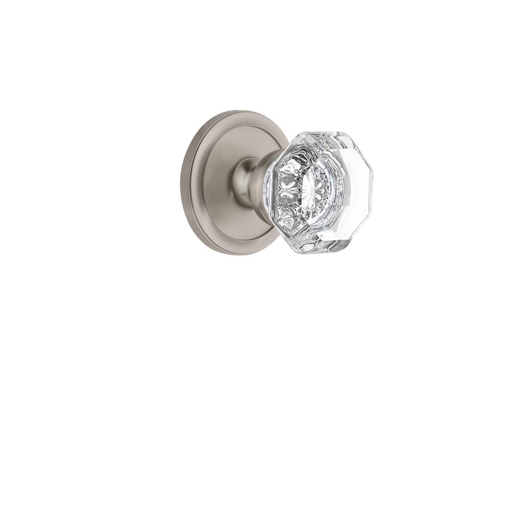 Grandeur by Nostalgic Warehouse CIRCHM Grandeur Circulaire Rosette Passage with Chambord Crystal Knob in Satin Nickel