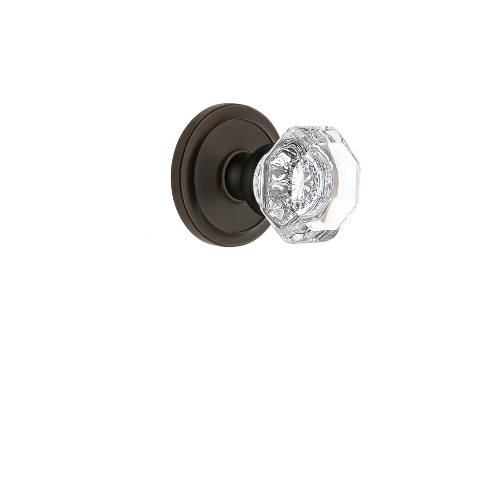 Grandeur by Nostalgic Warehouse CIRCHM Grandeur Circulaire Rosette Passage with Chambord Crystal Knob in Timeless Bronze