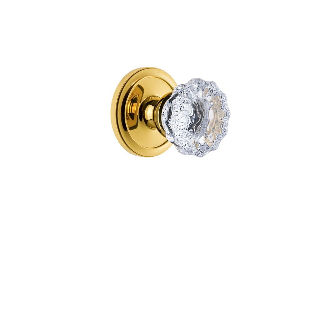 Grandeur by Nostalgic Warehouse CIRFON Grandeur Circulaire Rosette Passage with Fontainebleau Crystal Knob in Lifetime Brass