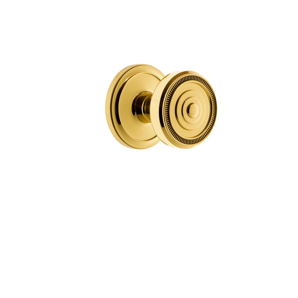 Grandeur by Nostalgic Warehouse CIRSOL Grandeur Circulaire Rosette Passage with Soleil Knob in Polished Brass